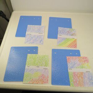 Fiskars Texture (4) Plates (thick) 7x5.75"  (8) DIFFERENT DESIGNS #4